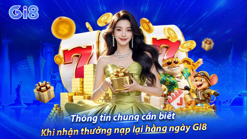Nhận ngay thưởng nạp lại hằng ngày GI8 ngay khi nạp